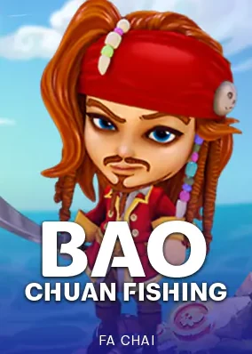 ปกเกมยิงปลา Bao Chuan Fishing ตัวการ์ตูนโจรสลัดสวมผ้าโพกหัวแดง